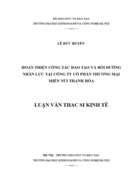 Hoàn thiện công tác đào tạo và bồi dưỡng nhân lực tại công ty cổ phần thương mại miền núi thanh hóa 2017