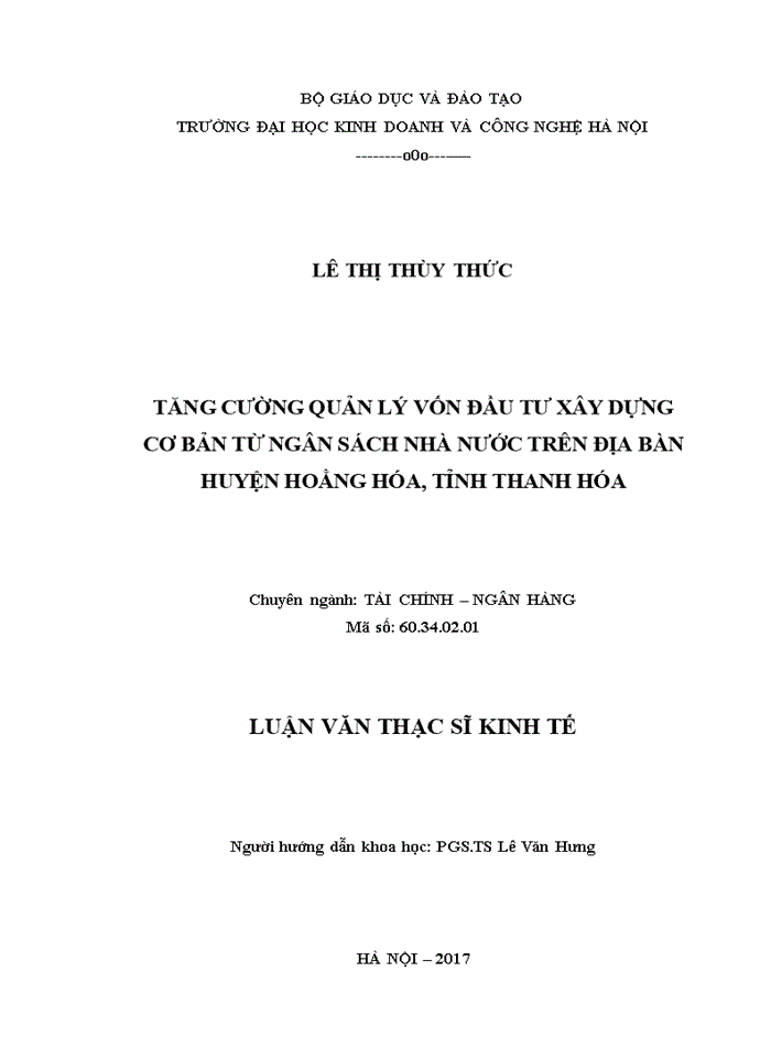 image for page Tăng cường quản lý vốn đầu tư xây dựng cơ bản từ ngân sách nhà nước trên địa bàn huyện hoằng hóa, tỉnh thanh hóa 2017