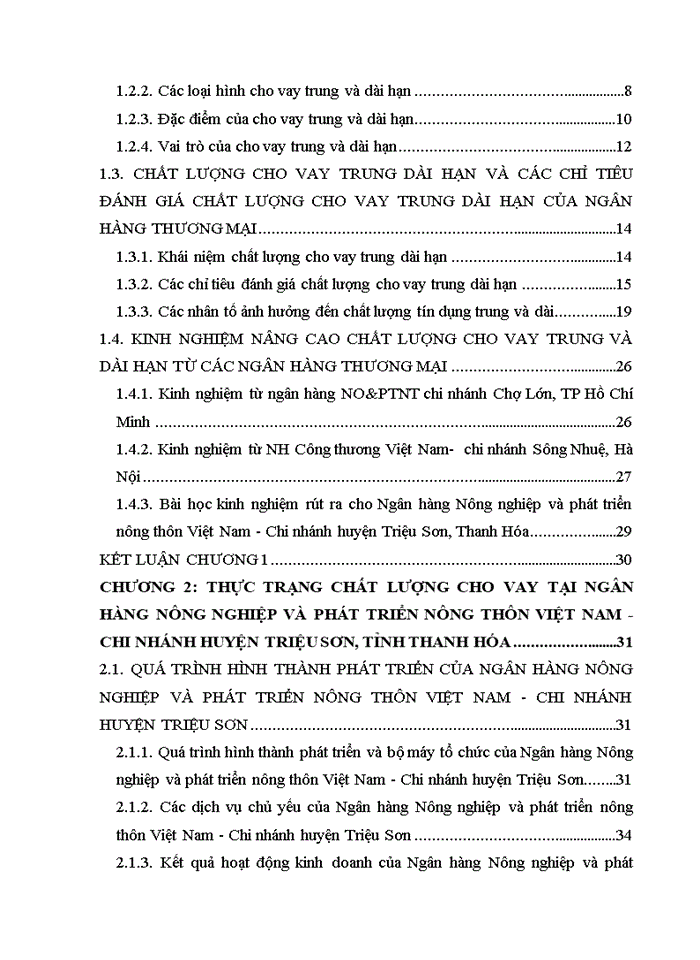 image for page Giải pháp nâng cao chất lượng cho vay trung và dài hạn tại ngân hàng nông nghiệp và phát triển nông thôn việt nam – chi nhánh huyện triệu sơn, tỉnh thanh hóa 2017