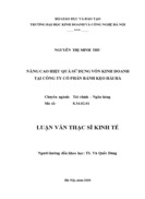 Nâng cao hiệu quả sử dụng vốn kinh doanh tại công ty cổ phần bánh kẹo hải hà 2020