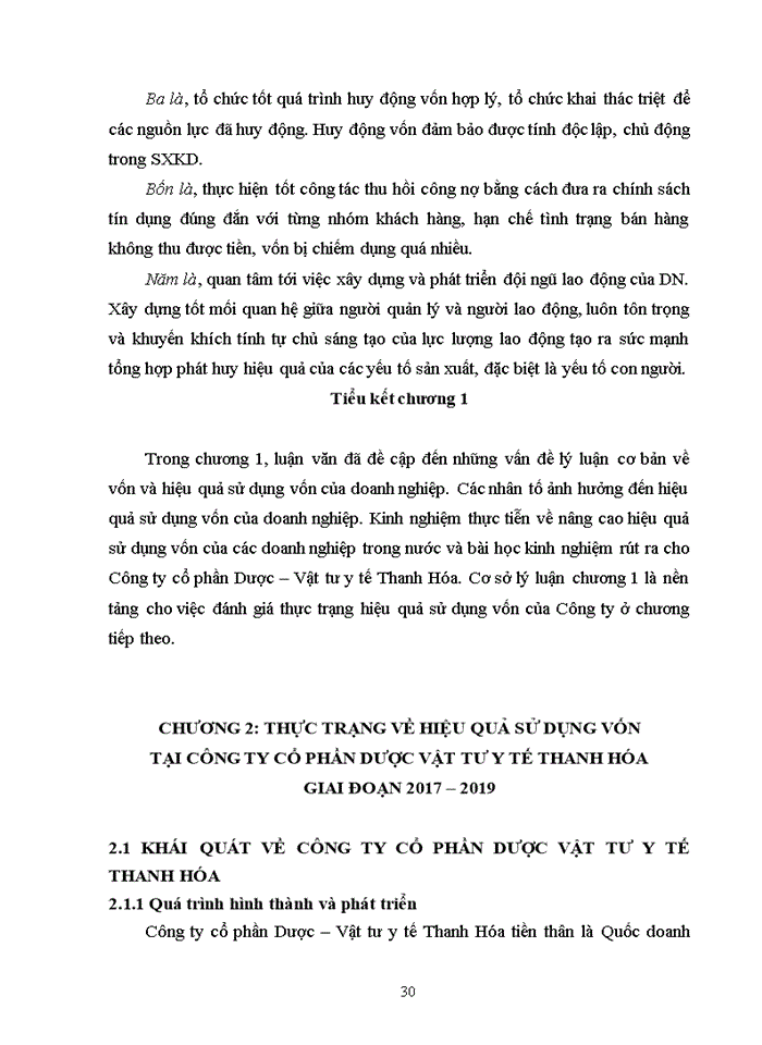 image for page Nâng cao hiệu quả sử dụng vốn của công ty cổ phần dược vật tư y tế thanh hóa 2020