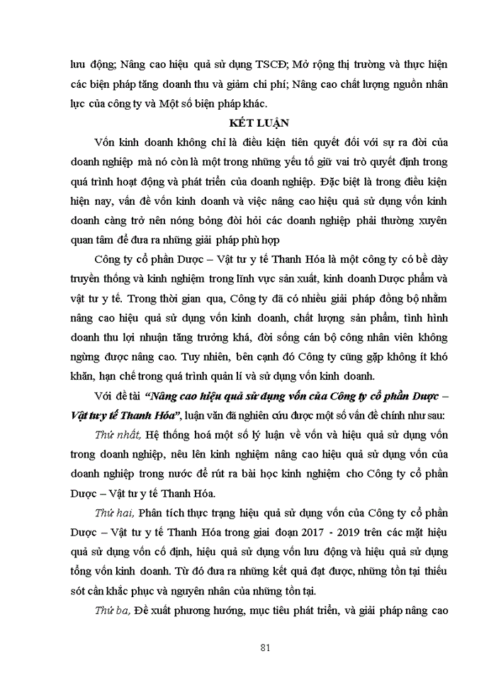 image for page Nâng cao hiệu quả sử dụng vốn của công ty cổ phần dược vật tư y tế thanh hóa 2020