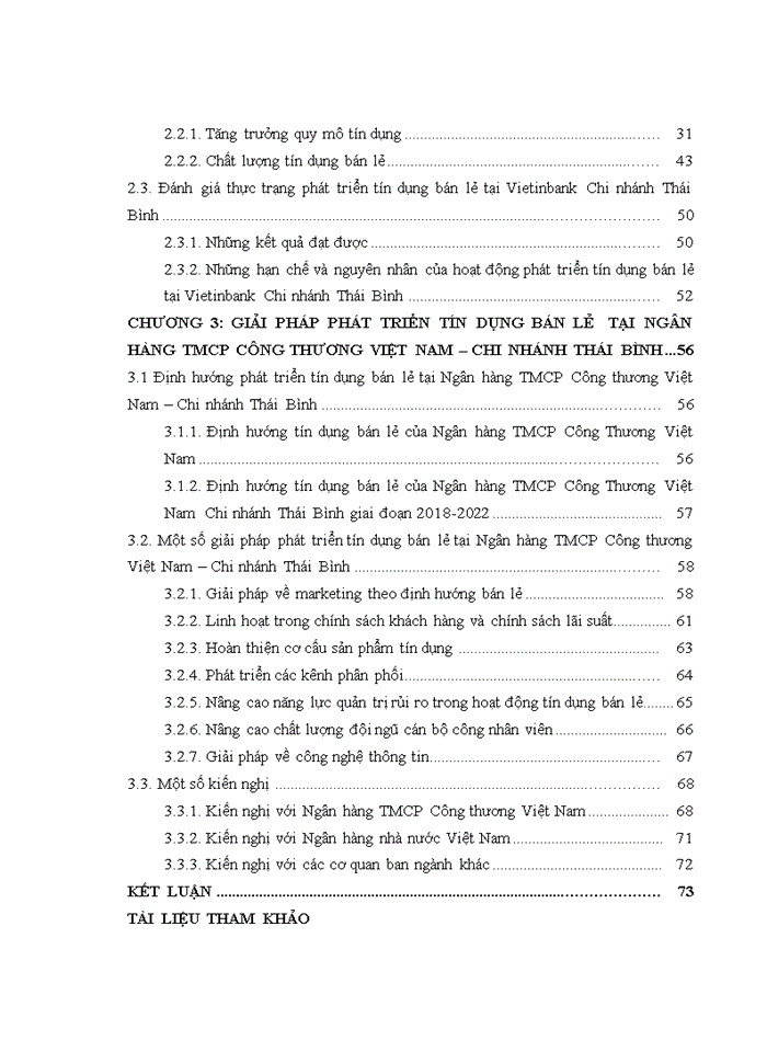 image for page Phát triển tín dụng bán lẻ tại ngân hàng tmcp công thương việt nam – chi nhánh thái bình 2018
