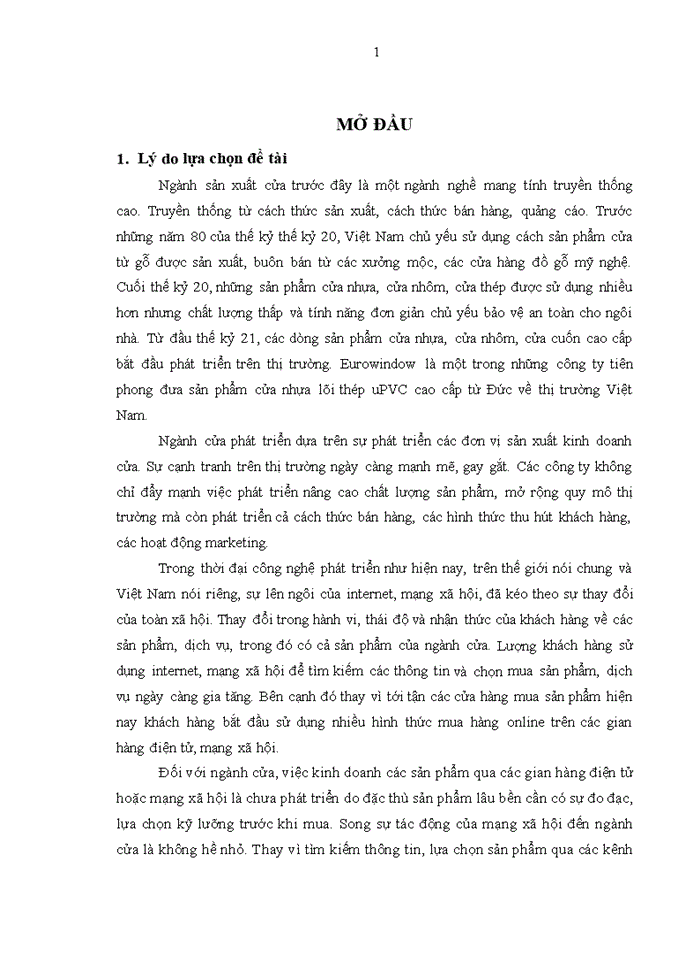 image for page Tác động của truyền thông qua facebook đến nhận biết thương hiệu cửa eurowindow của khách hàng cá nhân 2018