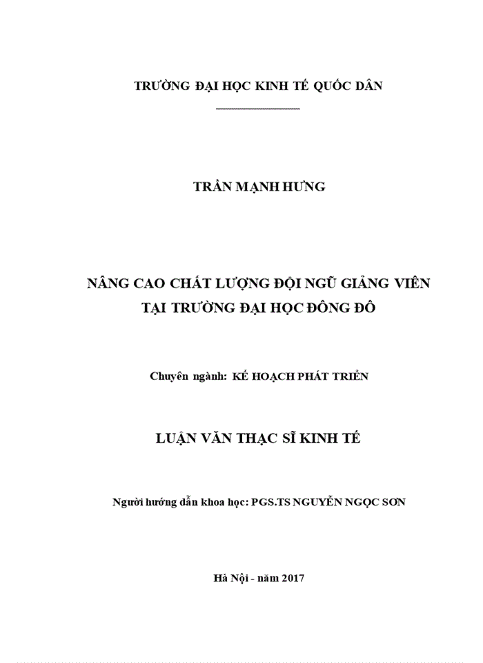 image for page Nâng cao chất lượng đội ngũ giảng viên tại trường đại học đông đô 2017