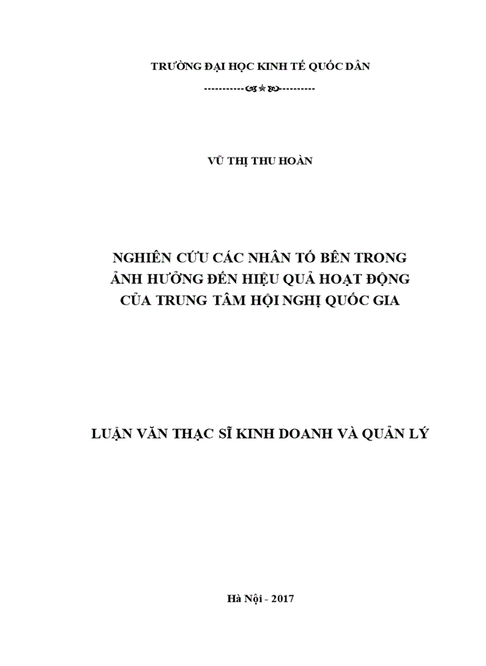 image for page Nghiên cứu các nhân tố bên trong ảnh hưởng đến hiệu quả hoạt động của trung tâm hội nghị quốc gia 2017
