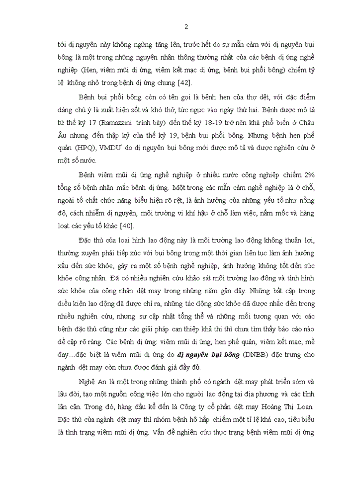 image for page Thực trạng viêm mũi dị ứng của công nhân công ty dệt may hoàng thị loan và hiệu quả một số giải pháp can thiệp năm 2016-2017