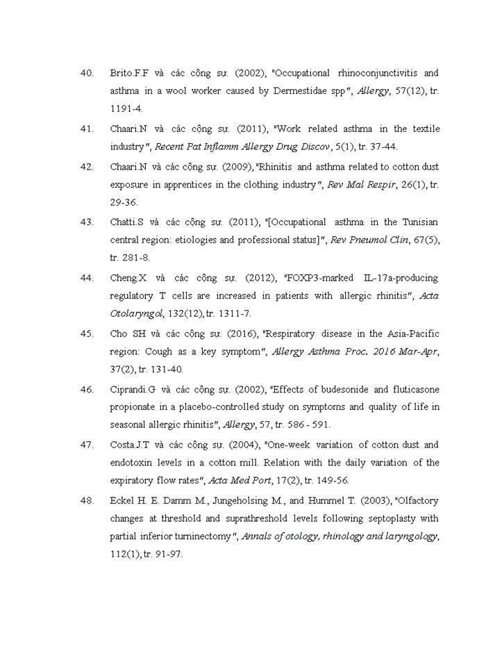 image for page Thực trạng viêm mũi dị ứng của công nhân công ty dệt may hoàng thị loan và hiệu quả một số giải pháp can thiệp năm 2016-2017
