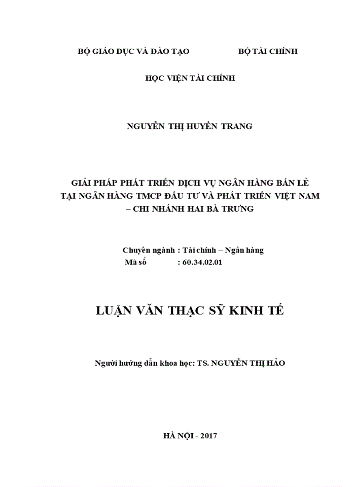 image for page Giải pháp phát triển dịch vụ ngân hàng bán lẻ tại ngân hàng tmcp đầu tư và phát triển việt nam – chi nhánh hai bà trưng 2017