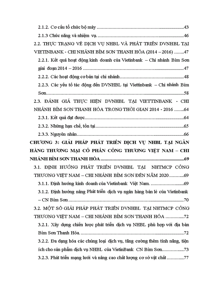 Giải pháp phát triển dịch vụ ngân hàng bán lẻ tại ngân hàng thương mại cổ phần công thương việt nam (vietinbank) - chi nhánh bỉm sơn 2017