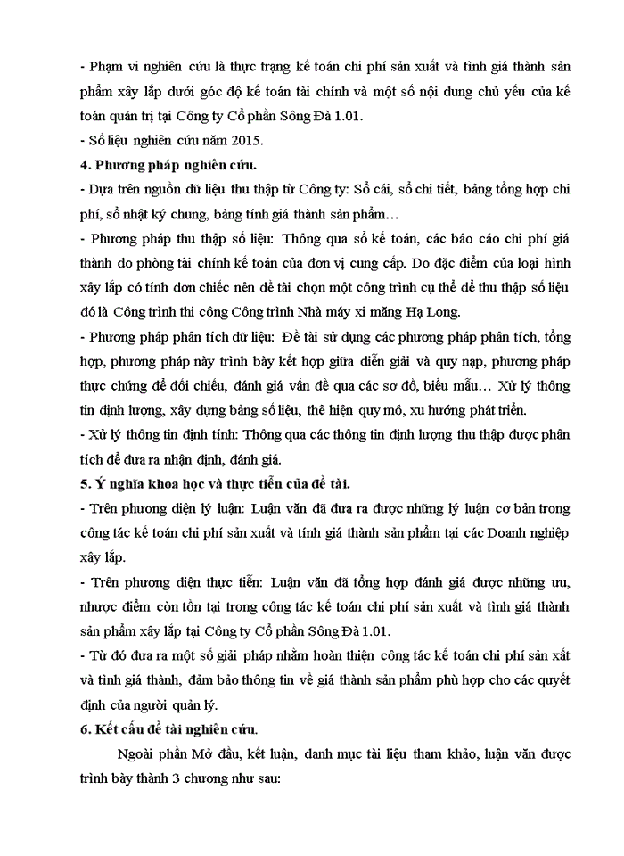 image for page Kế toán tập hợp chi phí sản xuất và tính giá thành sản phẩm xây lắp tại công ty cổ phần sông đà 1.01