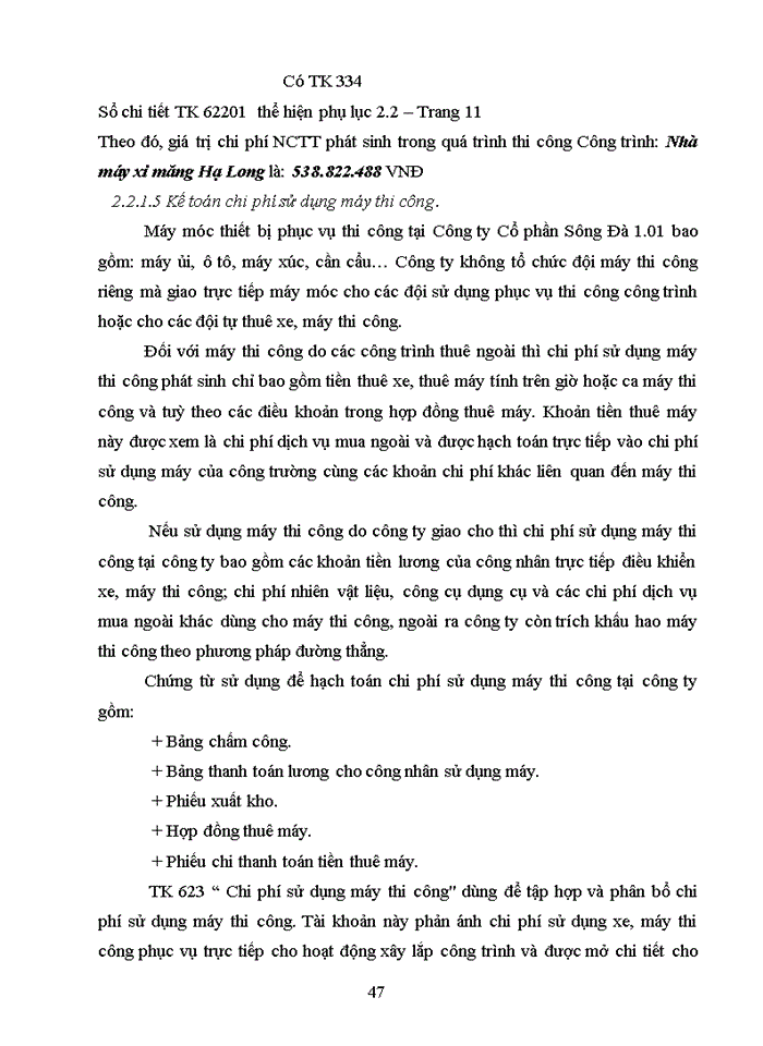 image for page Kế toán tập hợp chi phí sản xuất và tính giá thành sản phẩm xây lắp tại công ty cổ phần sông đà 1.01