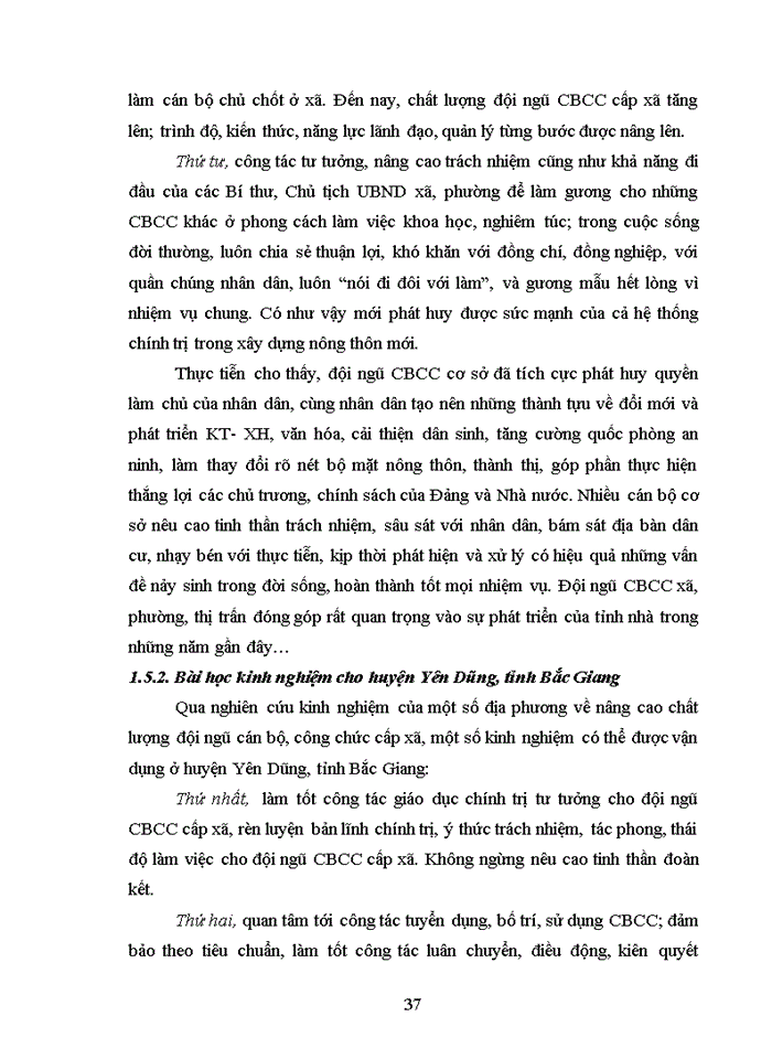image for page Nâng cao chất lượng đội ngũ cán bộ, công chức cấp xã huyện yên dũng, tỉnh bắc giang