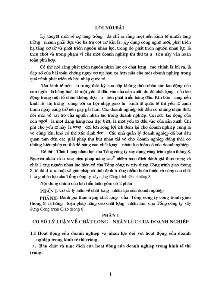 image for page Chất lượng nhân lực của Tổng công ty xay dựng công trình giao thông 8, Nguyên nhân và hướng biện pháp nâng cao