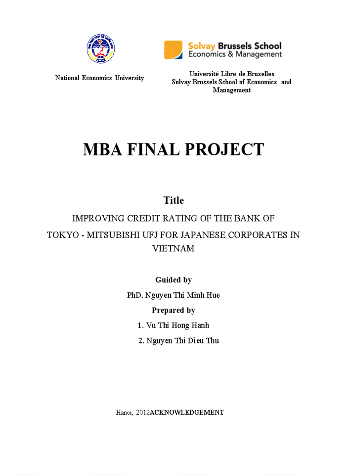 image for page Improving credit rating of the bank of tokyo - mitsubishi ufj for japanese corporates in vietnam