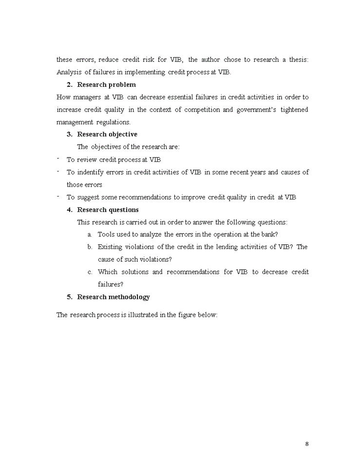image for page Analysis of failures in implementing credit process at Vietnam International Bank
