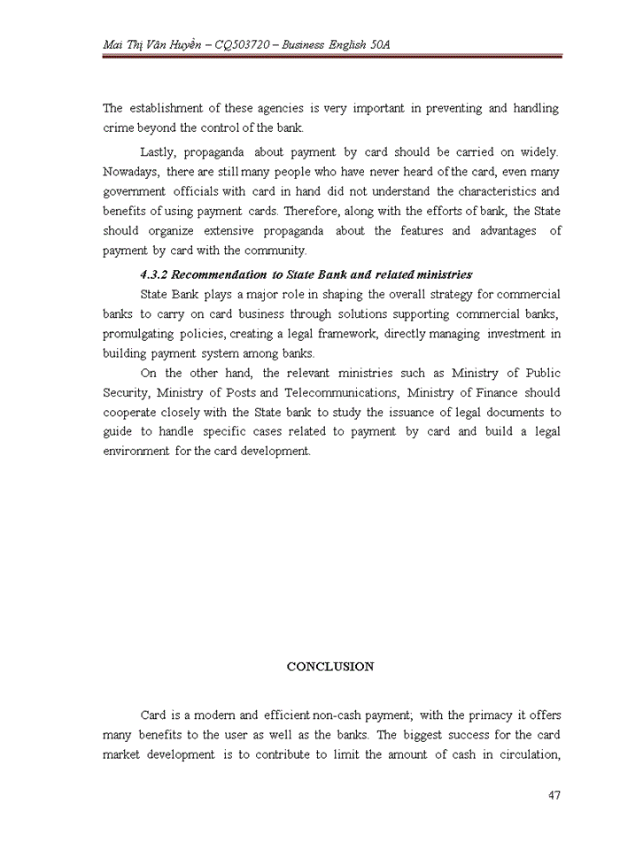 image for page Some solutions to enhance and develop VPSuper card business at VPBank branch in Nam Dinh province