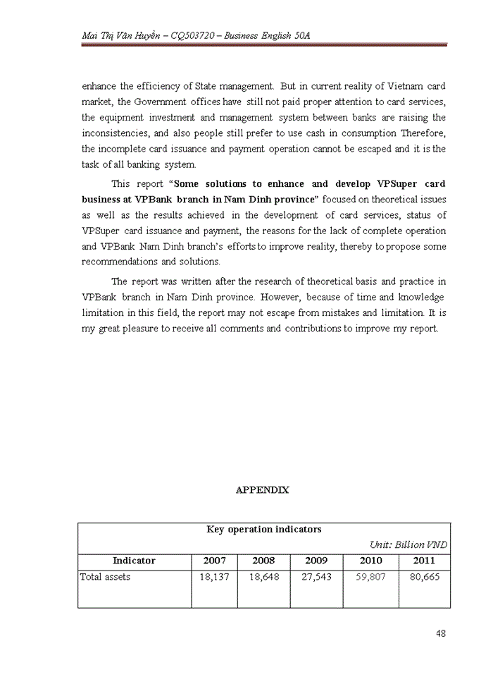 image for page Some solutions to enhance and develop VPSuper card business at VPBank branch in Nam Dinh province