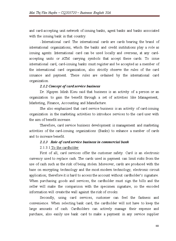 image for page Some solutions to enhance and develop VPSuper card business at VPBank branch in Nam Dinh province