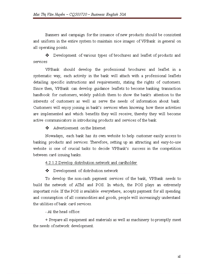 image for page Some solutions to enhance and develop VPSuper card business at VPBank branch in Nam Dinh province