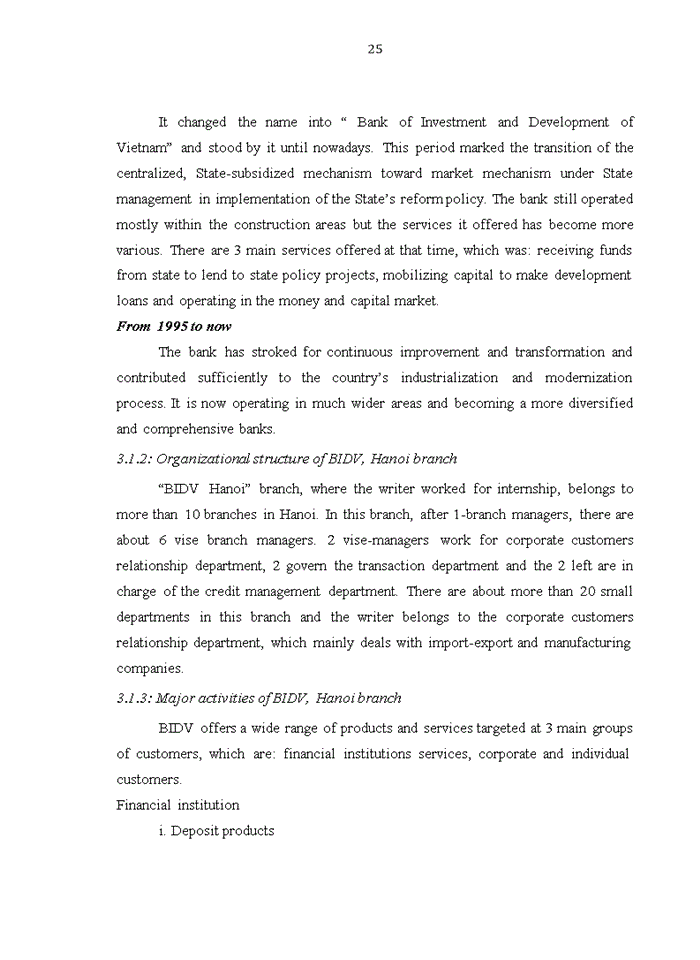 image for page Current situation of mobilizing activities in BIDV, Hanoi branch and solutions for improvement