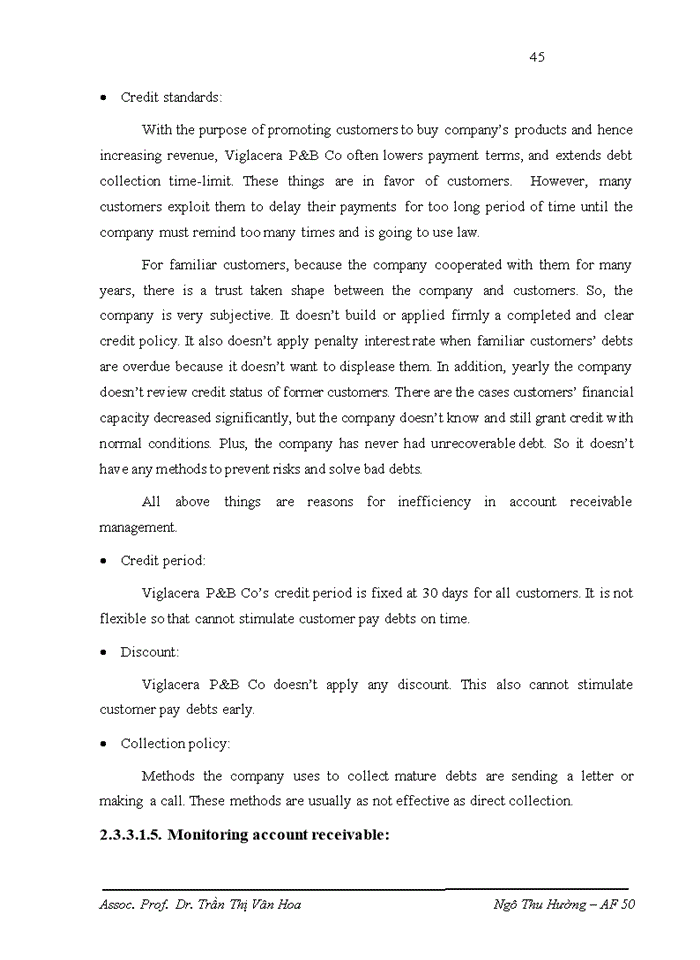image for page Account Receivable Management in Viglacera Packings and Brake Linings Joint Stock Company