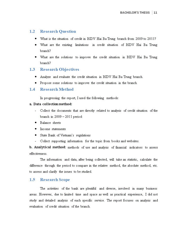 image for page Improve the credit situation in Bank for Investment and Development of Vietnam (BIDV) – Hai Ba Trung Branch