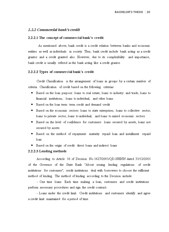 image for page Improve the credit situation in Bank for Investment and Development of Vietnam (BIDV) – Hai Ba Trung Branch