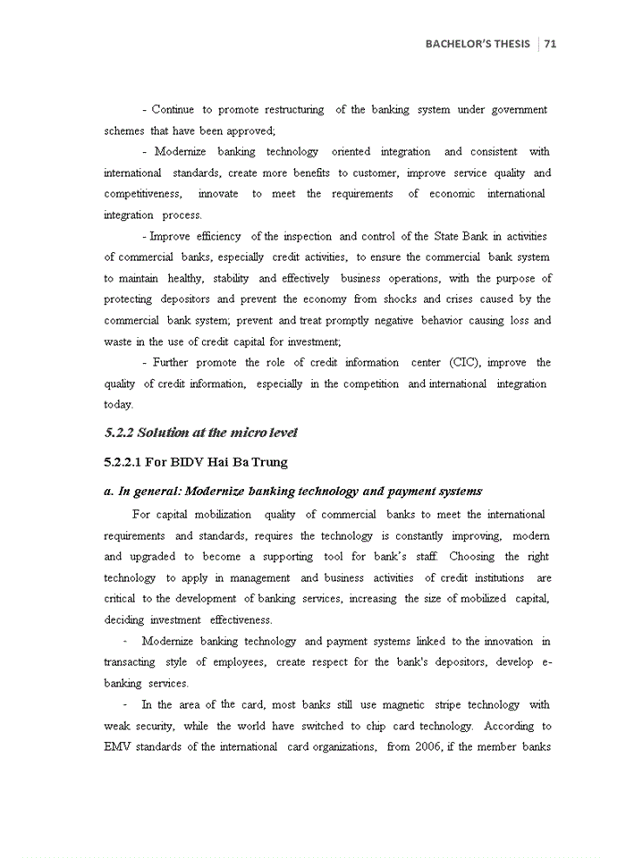 image for page Improve the credit situation in Bank for Investment and Development of Vietnam (BIDV) – Hai Ba Trung Branch