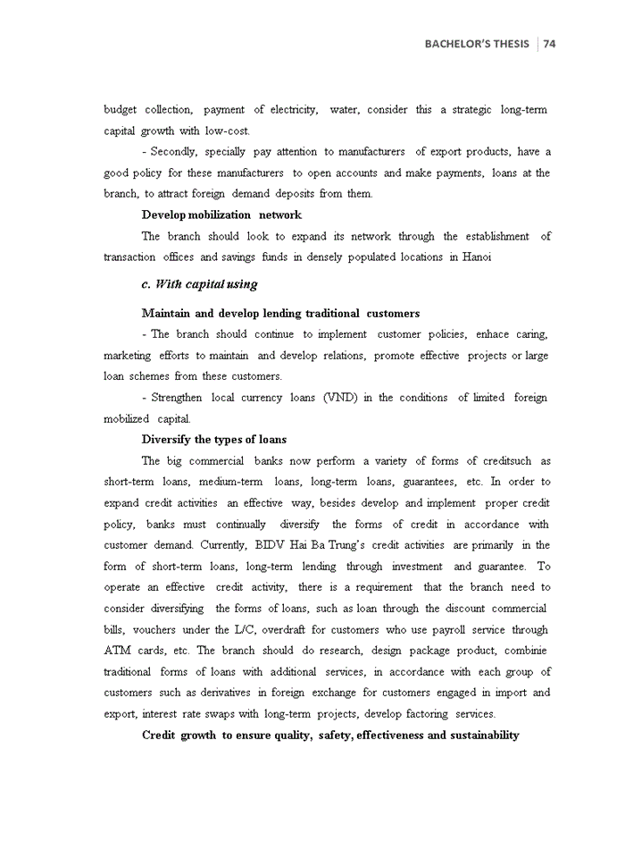 image for page Improve the credit situation in Bank for Investment and Development of Vietnam (BIDV) – Hai Ba Trung Branch