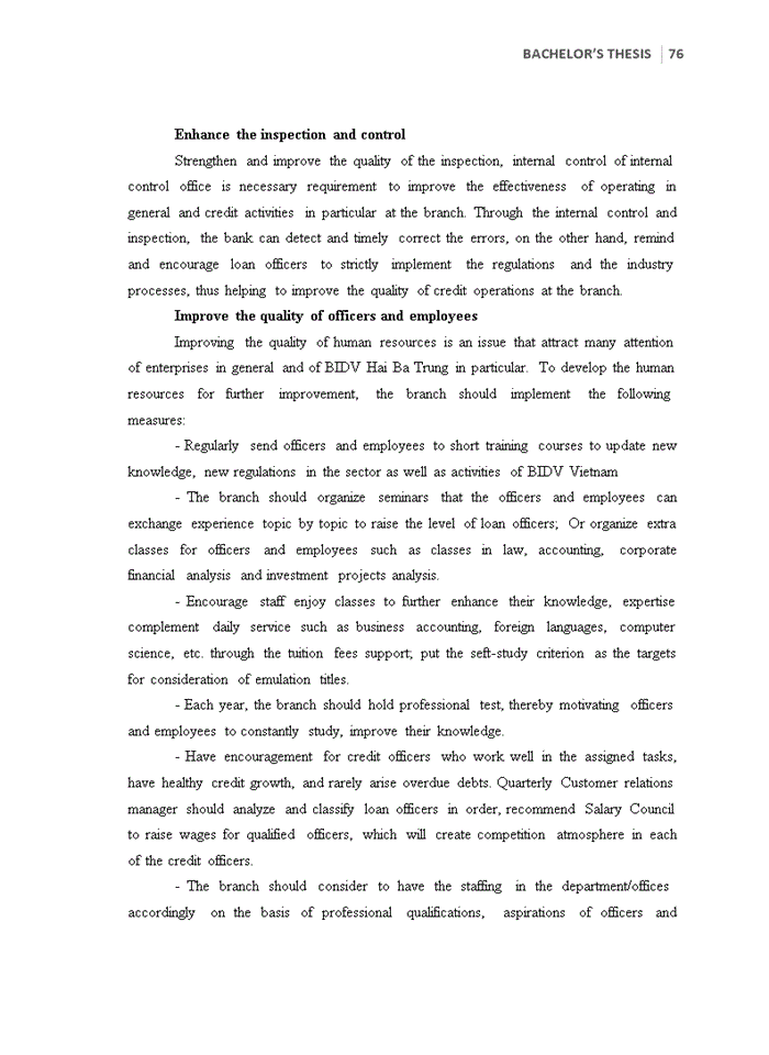 image for page Improve the credit situation in Bank for Investment and Development of Vietnam (BIDV) – Hai Ba Trung Branch