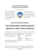 The improvement mobile banking services at bidv, dong do branch