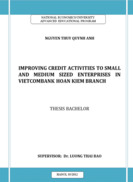 Improving credit activities to small and medium sized enterprises in vietcombank hoan kiem branch