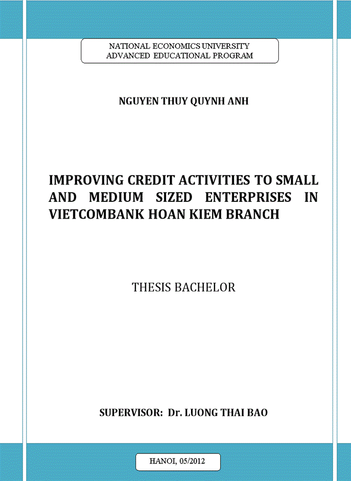 image for page Improving credit activities to small and medium sized enterprises in vietcombank hoan kiem branch