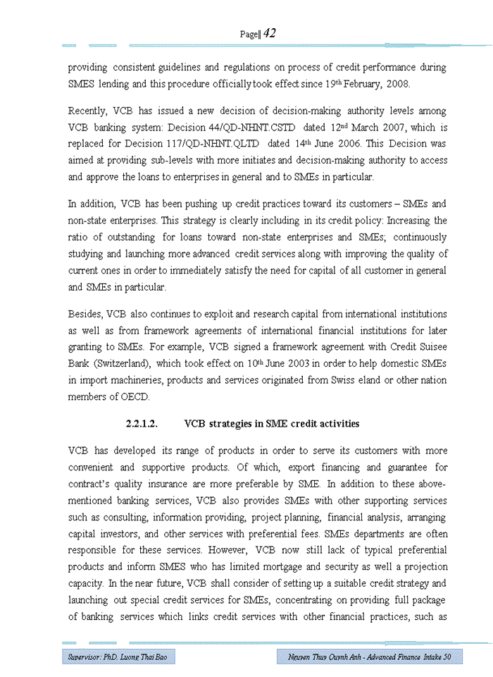 image for page Improving credit activities to small and medium sized enterprises in vietcombank hoan kiem branch