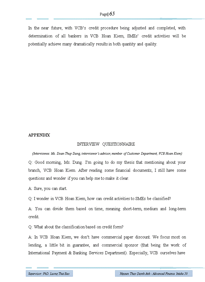 image for page Improving credit activities to small and medium sized enterprises in vietcombank hoan kiem branch