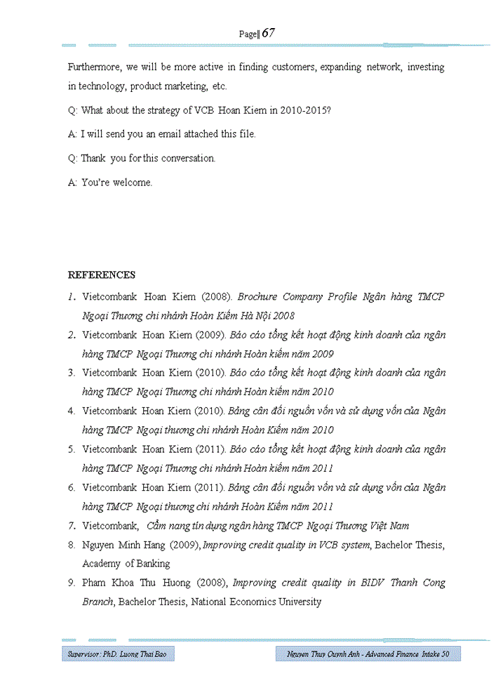 image for page Improving credit activities to small and medium sized enterprises in vietcombank hoan kiem branch