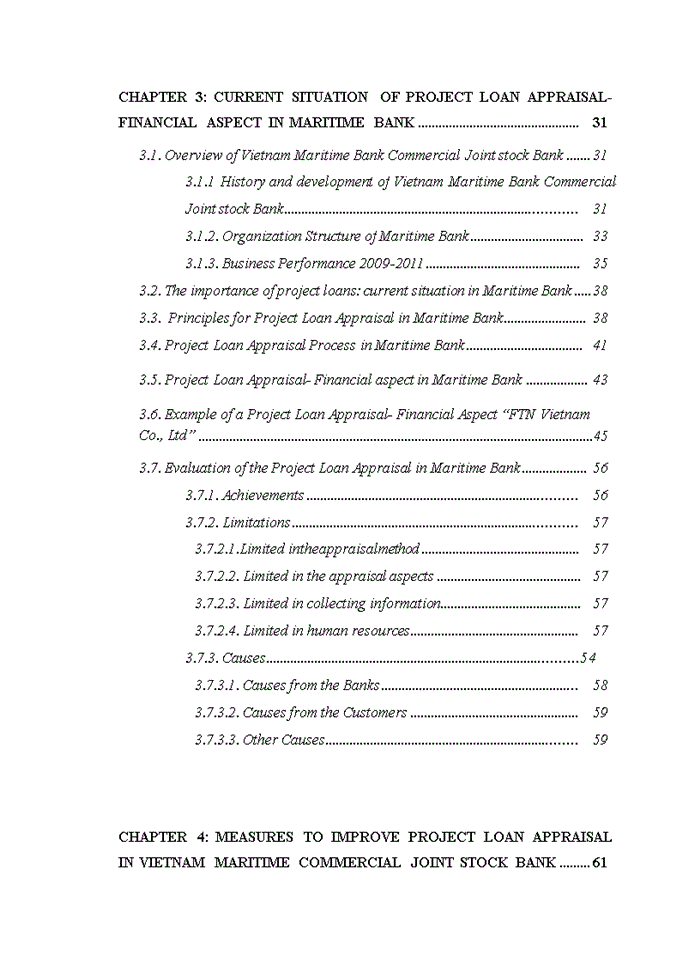 image for page Improving Project Loan Appraisal –Financial Aspect for Vietnam Maritime Commercial Joint stock Bank