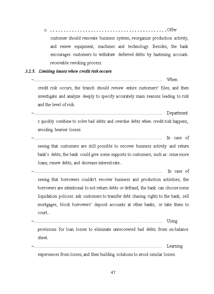 image for page Improving credit risk management in the Bank for Investment and Development of Vietnam – Thang Long Branch