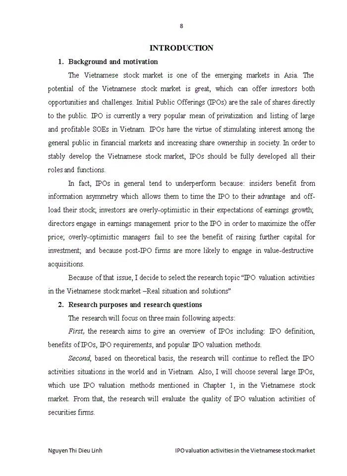 image for page Ipo valuation activities in the vietnamese stock market – real situation and solutions