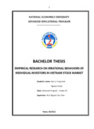Empirical research on irrational behaviors of individual investors in vietnam stock market