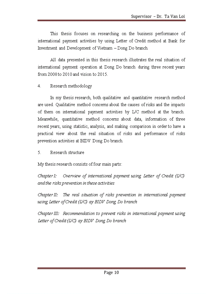 image for page Solutions to prevent risks in international payment by Letter of Credit at BIDV Dong Do branch