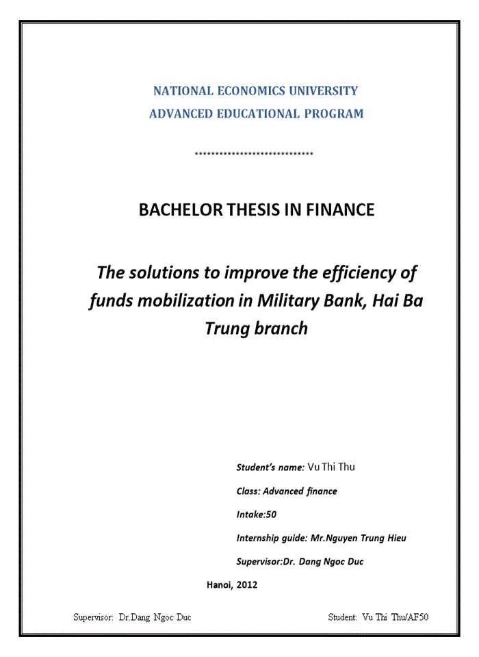 image for page The solutions to improve the efficiency of funds mobilization in Military Bank, Hai Ba Trung branch