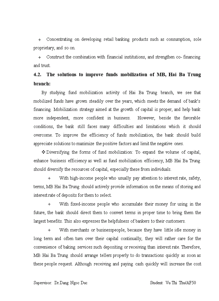 image for page The solutions to improve the efficiency of funds mobilization in Military Bank, Hai Ba Trung branch