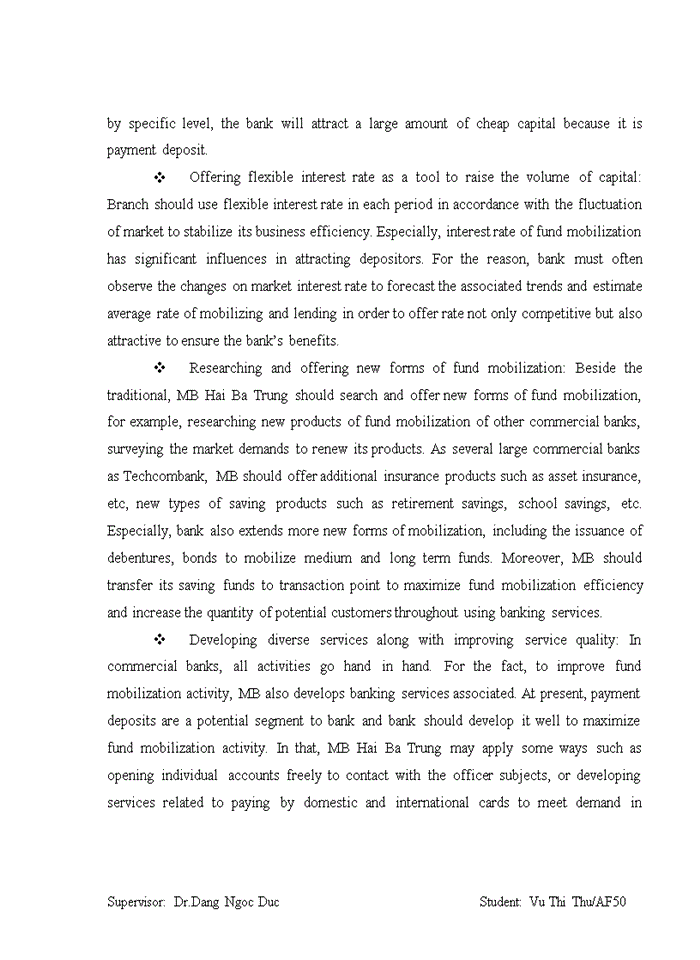 image for page The solutions to improve the efficiency of funds mobilization in Military Bank, Hai Ba Trung branch