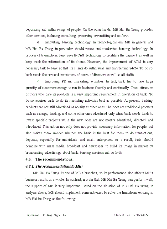 image for page The solutions to improve the efficiency of funds mobilization in Military Bank, Hai Ba Trung branch