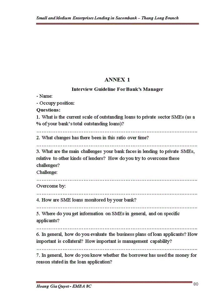 image for page Small and Medium Enterprises Lending in Sacombank – Thang Long Branch