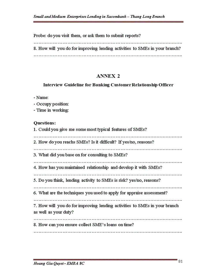 image for page Small and Medium Enterprises Lending in Sacombank – Thang Long Branch