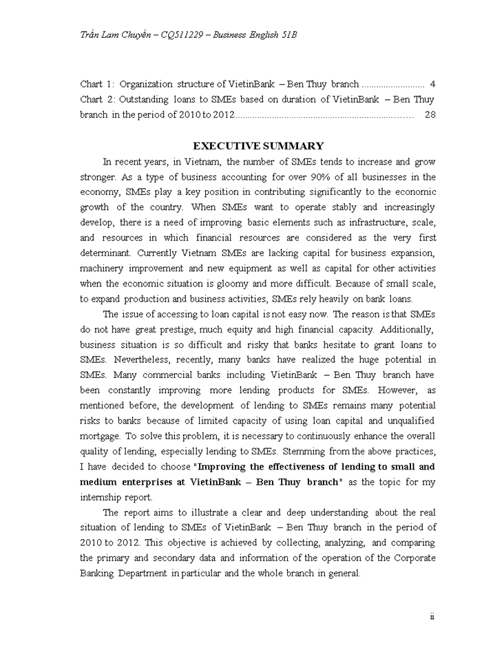 image for page Improving the effectiveness of lending to small and medium enterprises at vietinbank – ben thuy branch