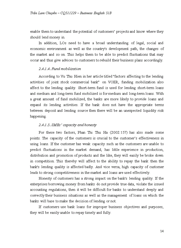 image for page Improving the effectiveness of lending to small and medium enterprises at vietinbank – ben thuy branch